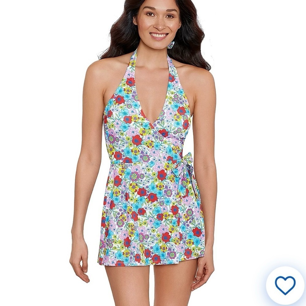 🌻NEW w/Tags Draper James Faux Wrap Shabby Chic Cottagecore Swim Dress Size S
